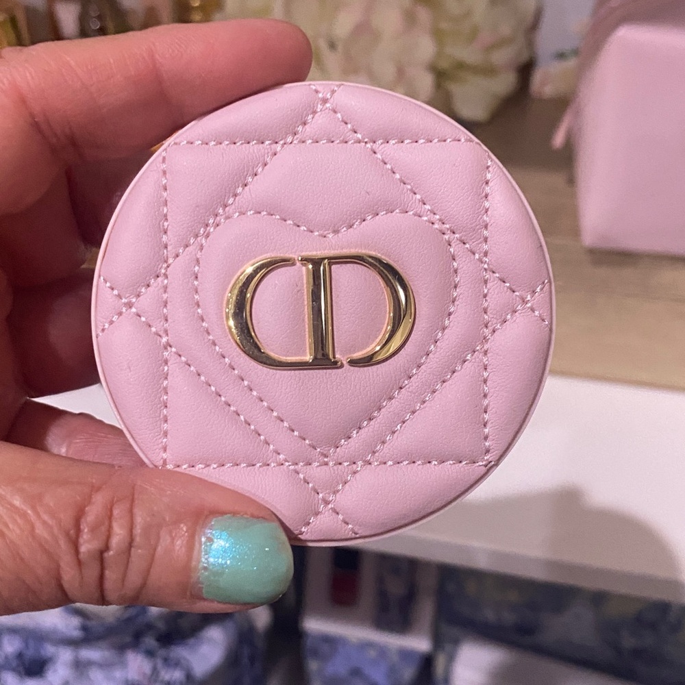 Dior Light Pink Heart Compact Mirror